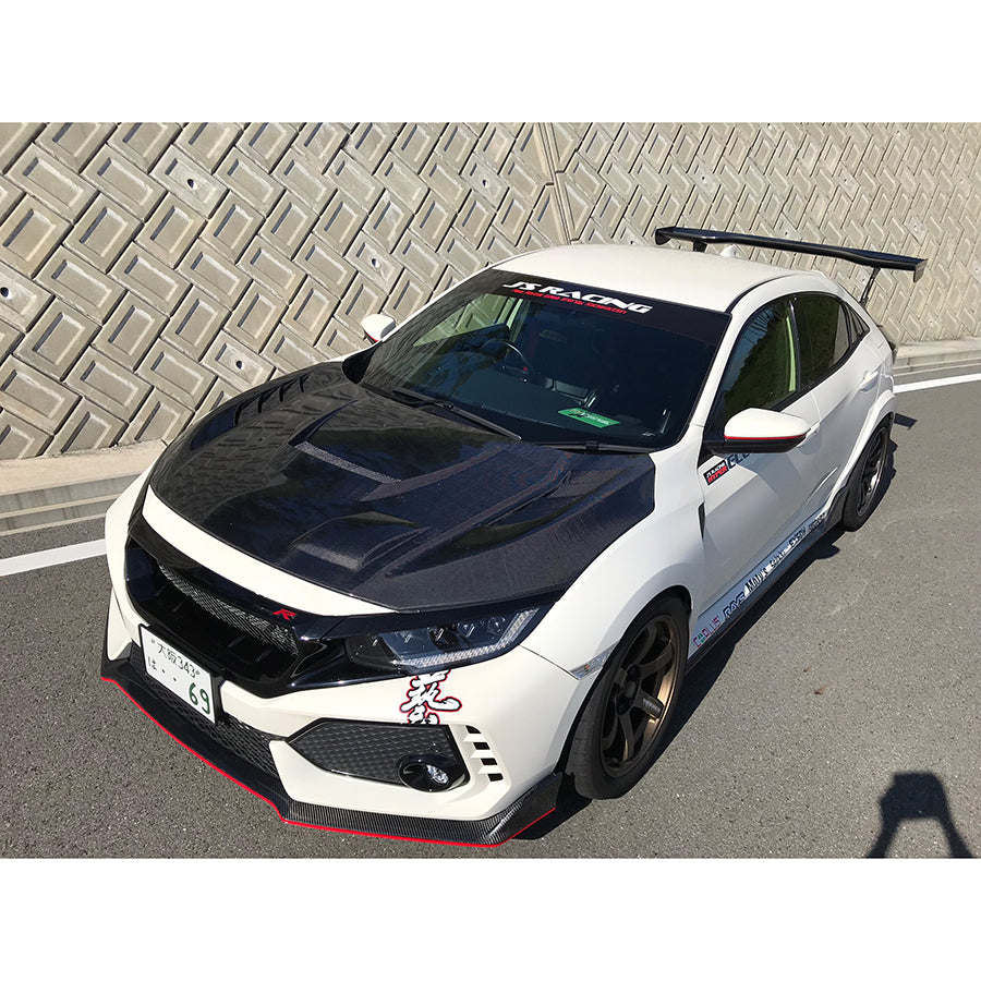 J's Racing - Aero Bonnet, Type V, CFRP/FRP (Honda Civic Type R FK8)