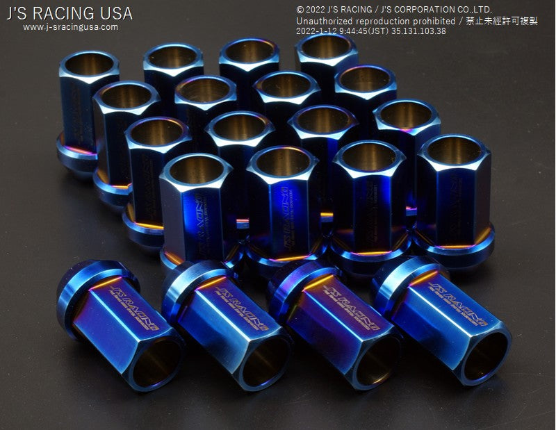 J's Racing - Titanium Lug Nut Set, 17HEX, 20Pcs