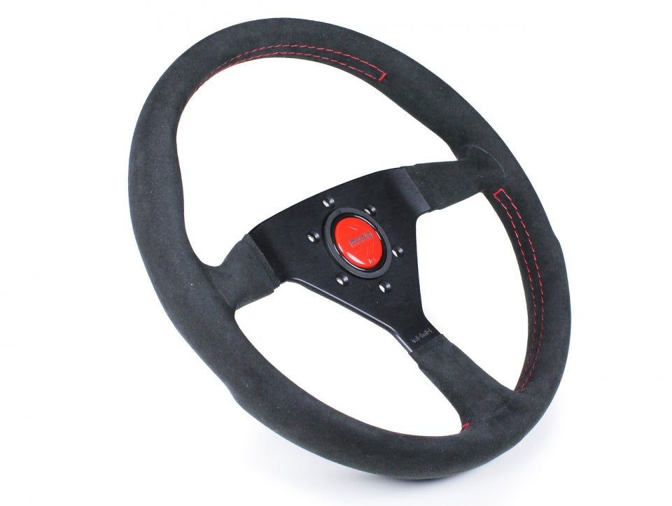 Momo - Monte Carlo Steering Wheel, 350mm (Black Alcantara Suede w/Red Stitch)